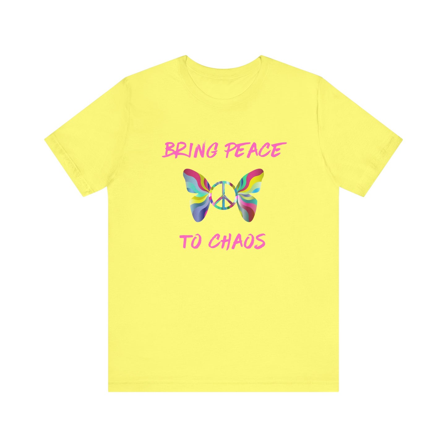 Bring Peace to Chaos (Pink Version)-Unisex Jersey Short Sleeve Tee