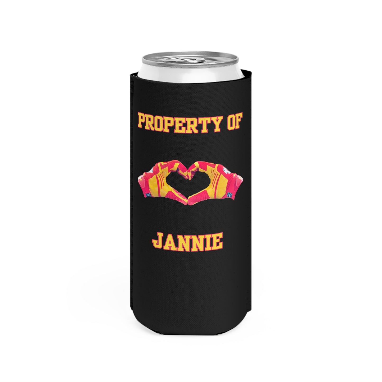 Jannie Slim Can Koozie #87 Black Slim Can Cooler