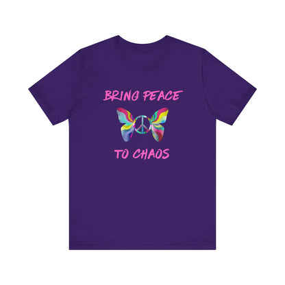 Bring Peace to Chaos (Pink Version)-Unisex Jersey Short Sleeve Tee