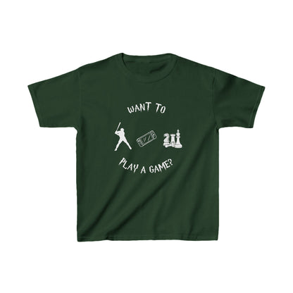 Want to Play a Game?-Kids Heavy Cotton™ Tee