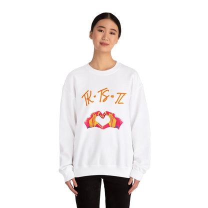 SWELCE #87 TK+TS=TL Original Love Glove Design (Vers.#3 for white)-Unisex Crewneck Sweatshirt