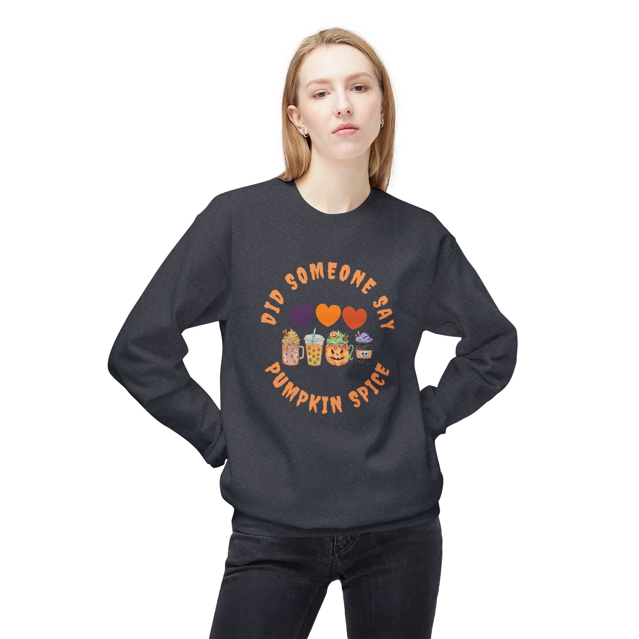 Pumpkin Spice Crewneck Sweatshirt | Cozy Fall Apparel, Unisex Gift, Autumn Fashion, Cute Sweater for Halloween & Thanksgiving