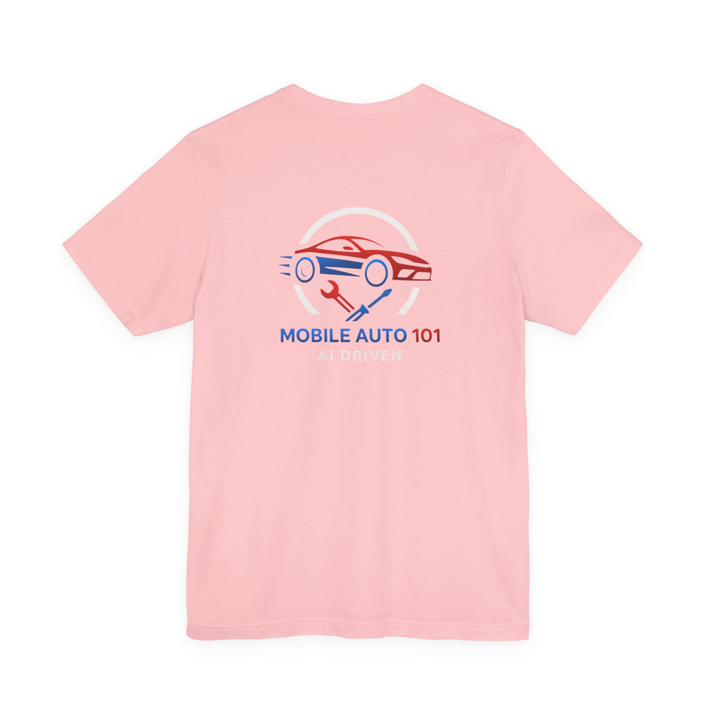 Mobile Auto 101 2nd Ed. (front and back design)-Unisex Jersey Short Sleeve Tee
