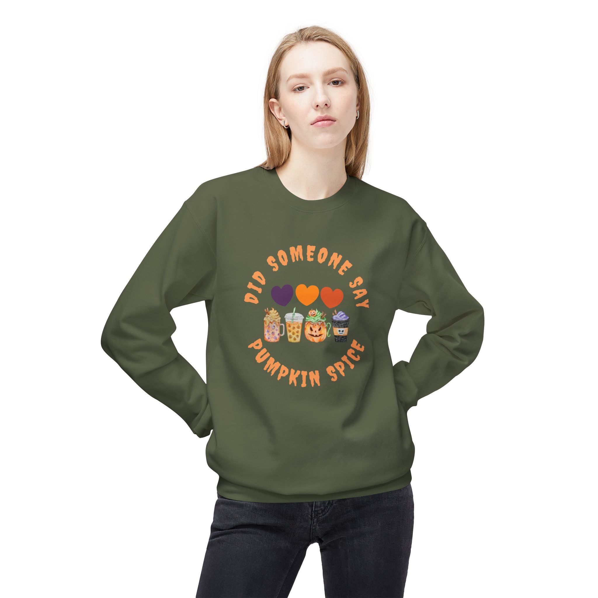 Pumpkin Spice Crewneck Sweatshirt | Cozy Fall Apparel, Unisex Gift, Autumn Fashion, Cute Sweater for Halloween & Thanksgiving