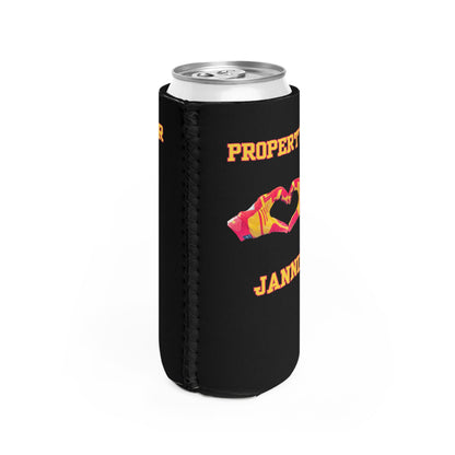 Jannie Slim Can Koozie #87 Black Slim Can Cooler