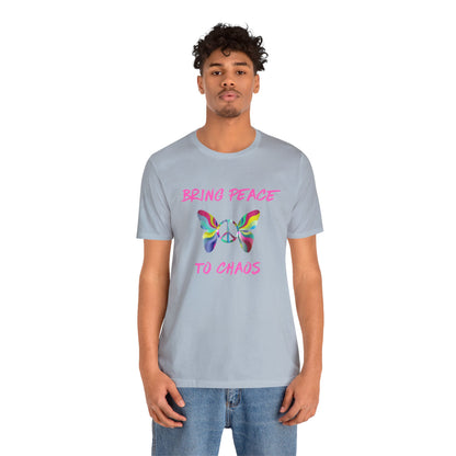 Bring Peace to Chaos (Pink Version)-Unisex Jersey Short Sleeve Tee