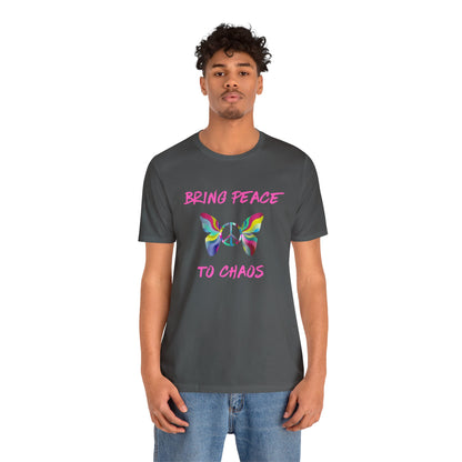 Bring Peace to Chaos (Pink Version)-Unisex Jersey Short Sleeve Tee