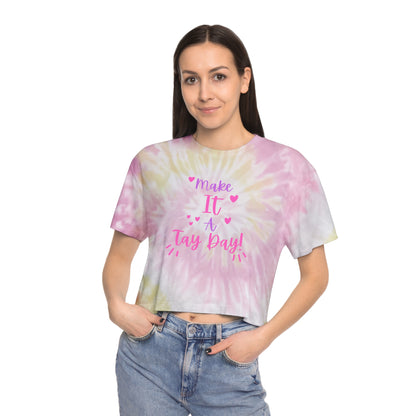 Make It a Tay Day-Women's Tie-Dye Crop Tee