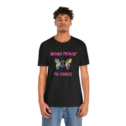 Bring Peace to Chaos (Pink Version)-Unisex Jersey Short Sleeve Tee