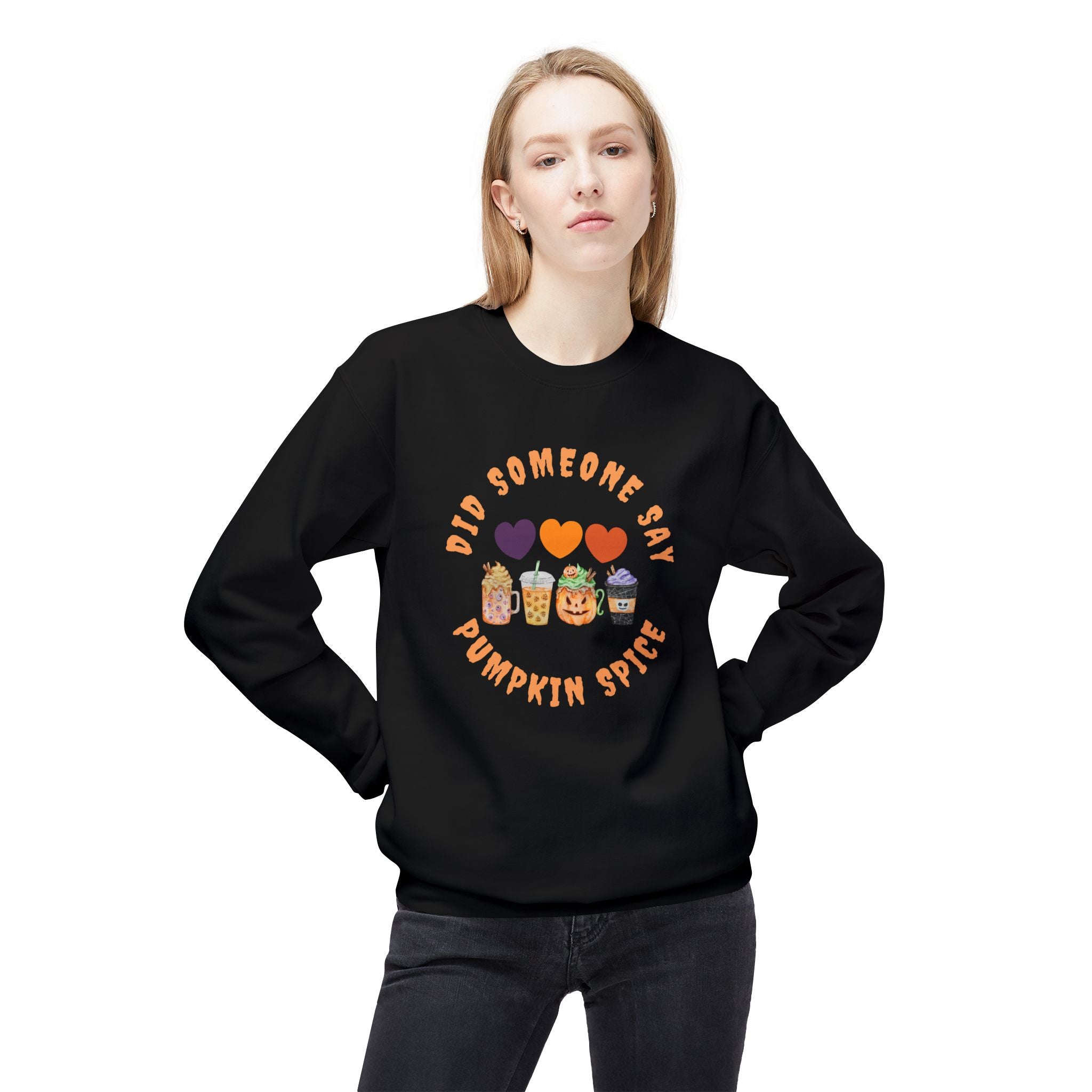 Pumpkin Spice Crewneck Sweatshirt | Cozy Fall Apparel, Unisex Gift, Autumn Fashion, Cute Sweater for Halloween & Thanksgiving