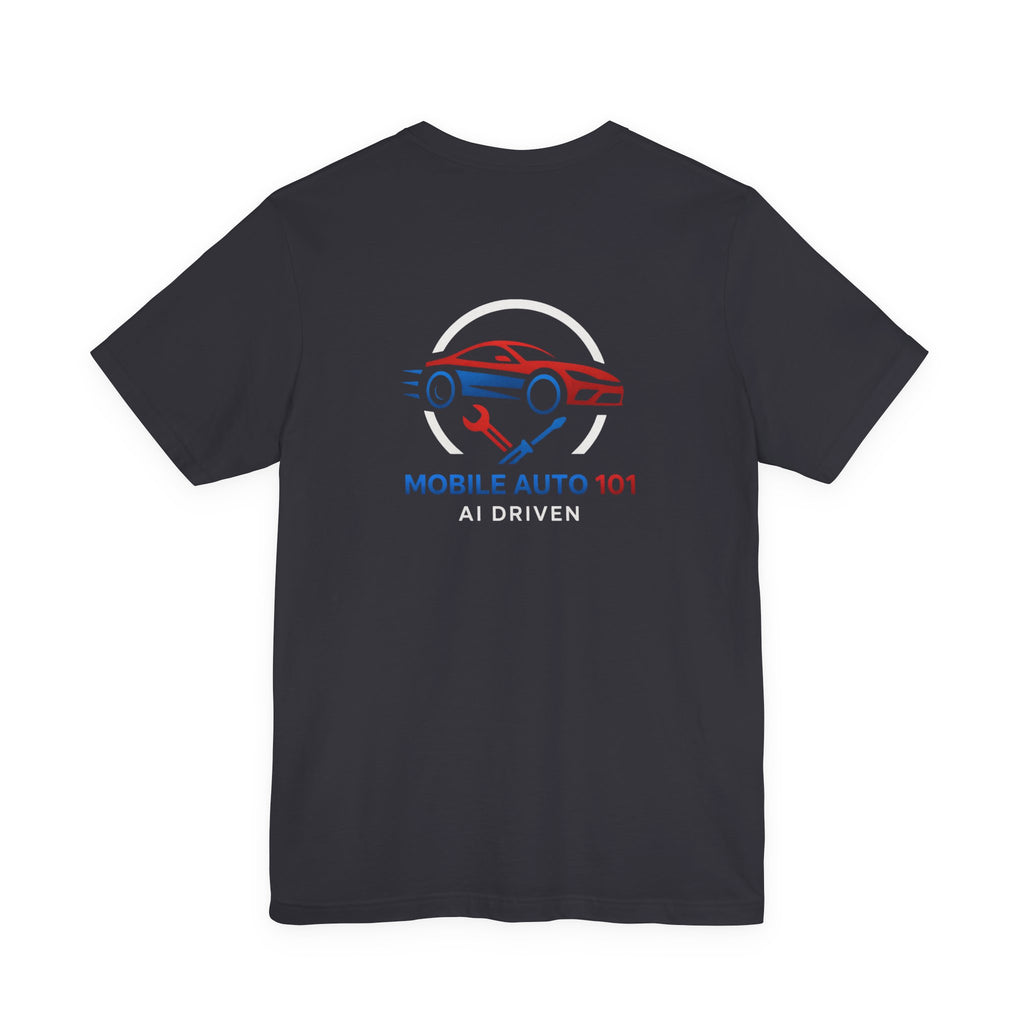 Mobile Auto 101 2nd Ed. (front and back design)-Unisex Jersey Short Sleeve Tee