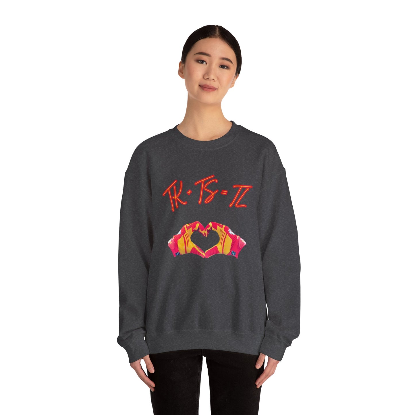 SWELCE #87 TK+TS=TL Original Love Glove Design (Vers.#3 for black)-Unisex Crewneck Sweatshirt