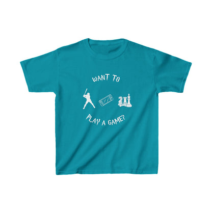 Want to Play a Game?-Kids Heavy Cotton™ Tee