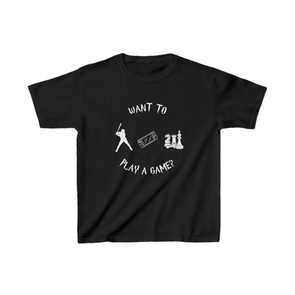 Want to Play a Game?-Kids Heavy Cotton™ Tee