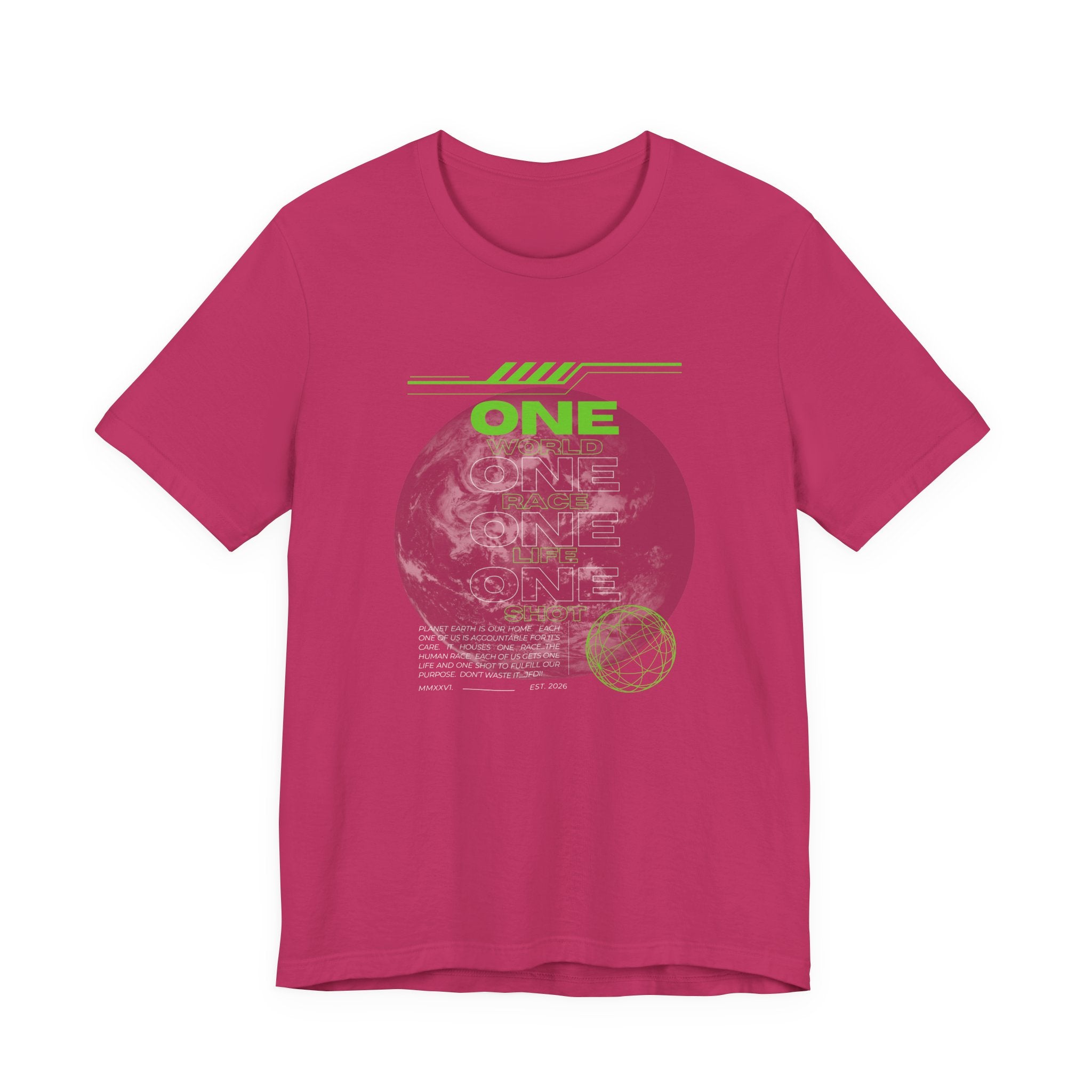 One World-Unisex Jersey Short Sleeve Tee