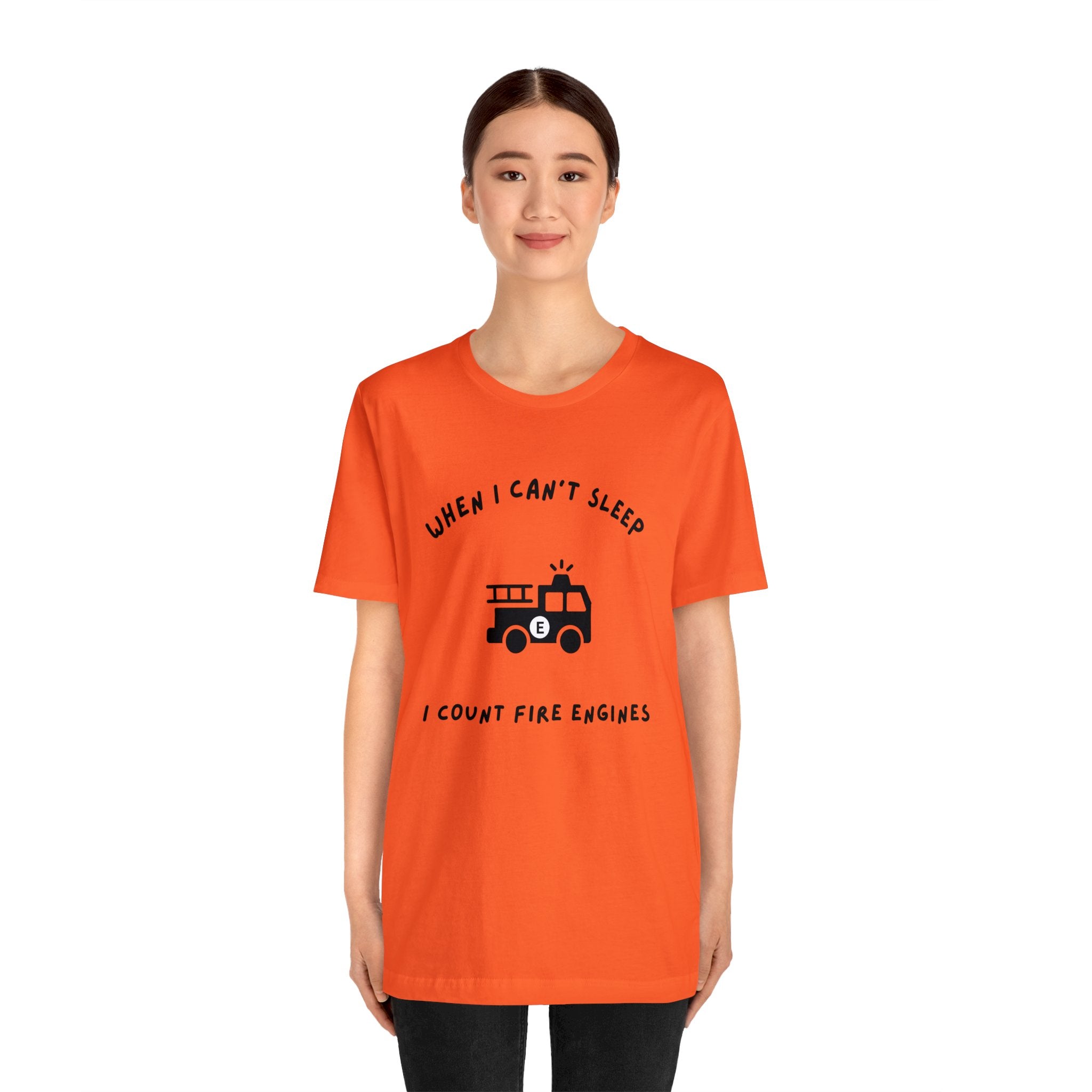When I Can't Sleep I Count Fire Engines-Unisex Jersey Short Sleeve Tee