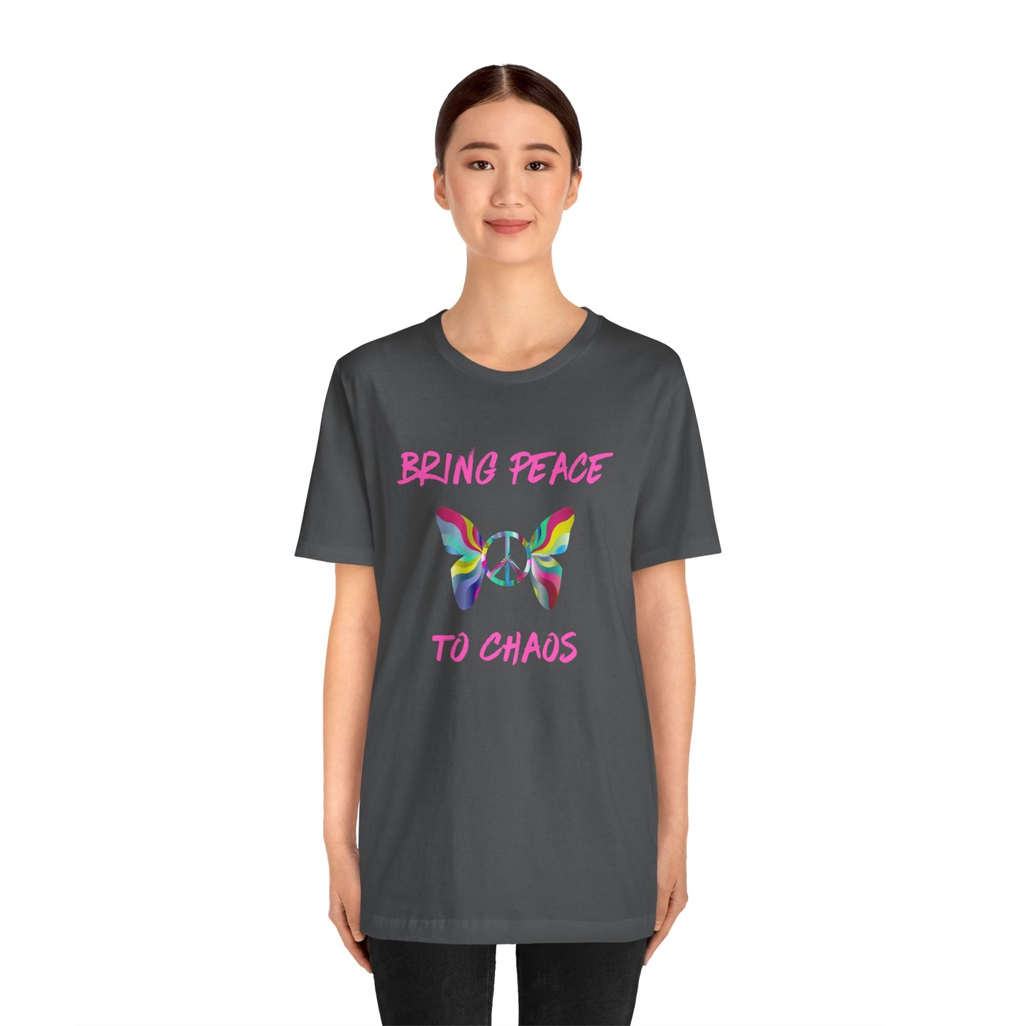 Bring Peace to Chaos (Pink Version)-Unisex Jersey Short Sleeve Tee