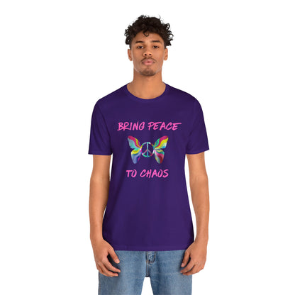 Bring Peace to Chaos (Pink Version)-Unisex Jersey Short Sleeve Tee