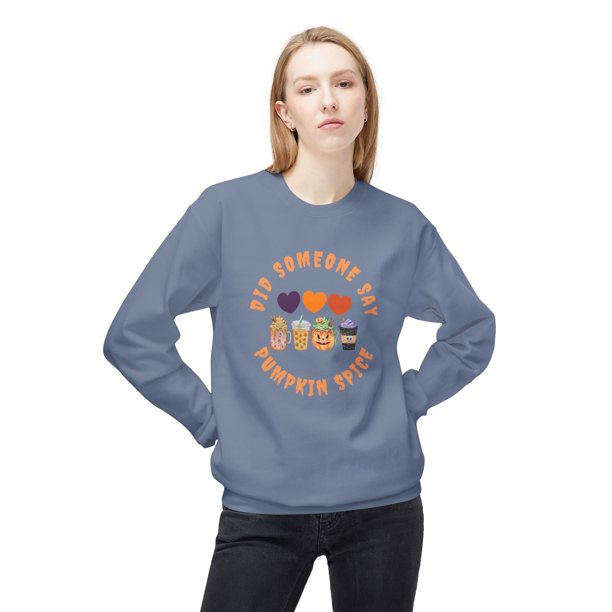 Pumpkin Spice Crewneck Sweatshirt | Cozy Fall Apparel, Unisex Gift, Autumn Fashion, Cute Sweater for Halloween & Thanksgiving