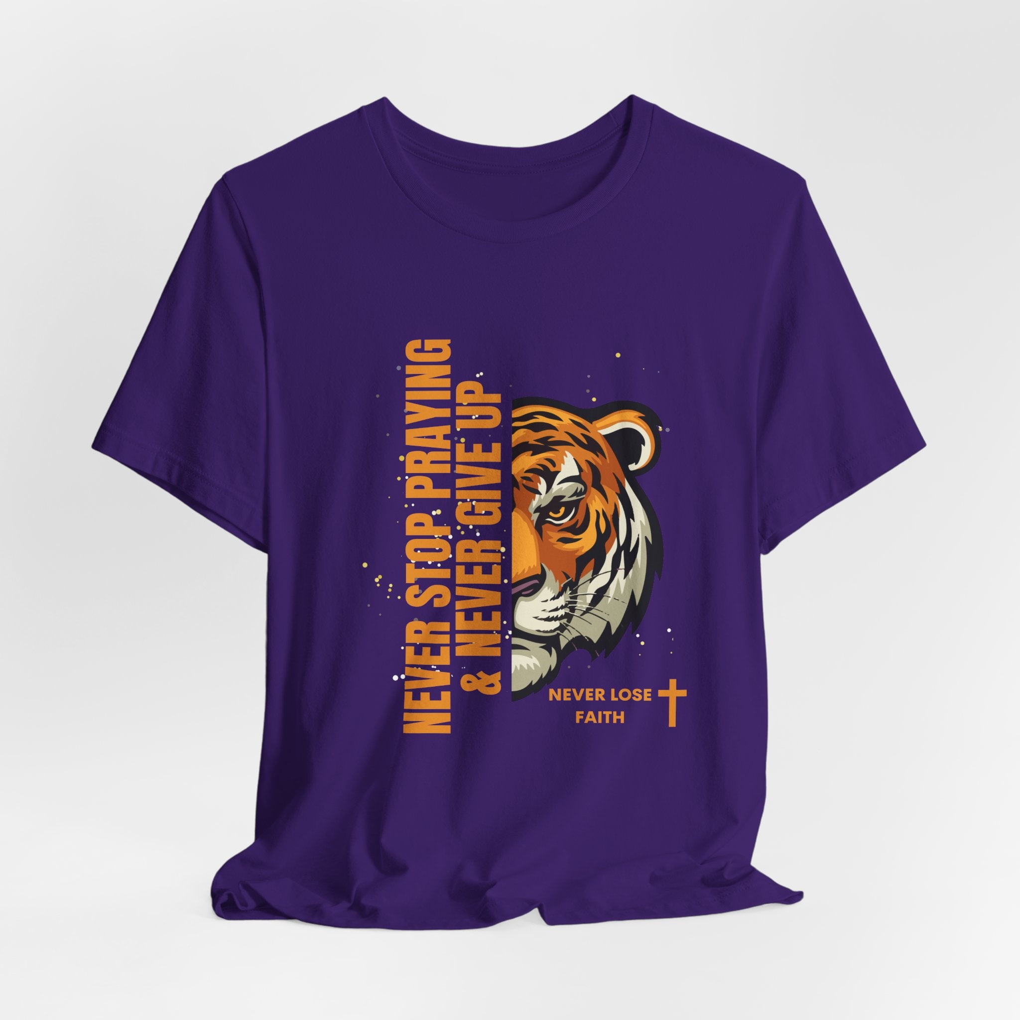 Never Stop Praying & Never Give Up-Unisex Jersey Short Sleeve Tee
