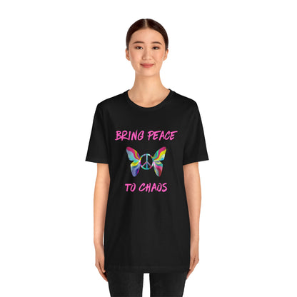 Bring Peace to Chaos (Pink Version)-Unisex Jersey Short Sleeve Tee