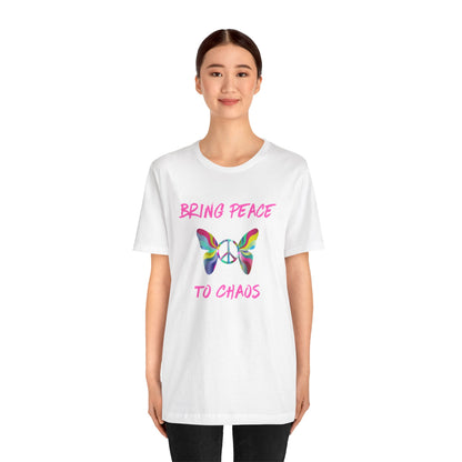 Bring Peace to Chaos (Pink Version)-Unisex Jersey Short Sleeve Tee