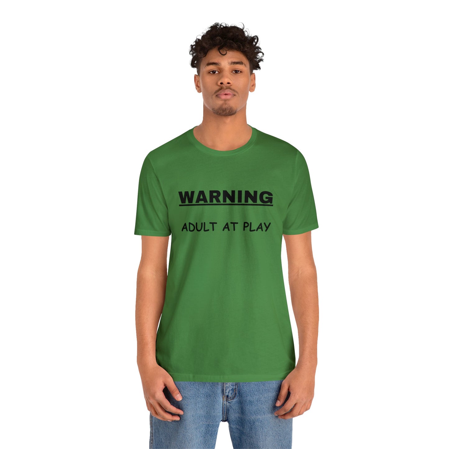 WARNING Adult at Play-Unisex Short Sleeve Tee