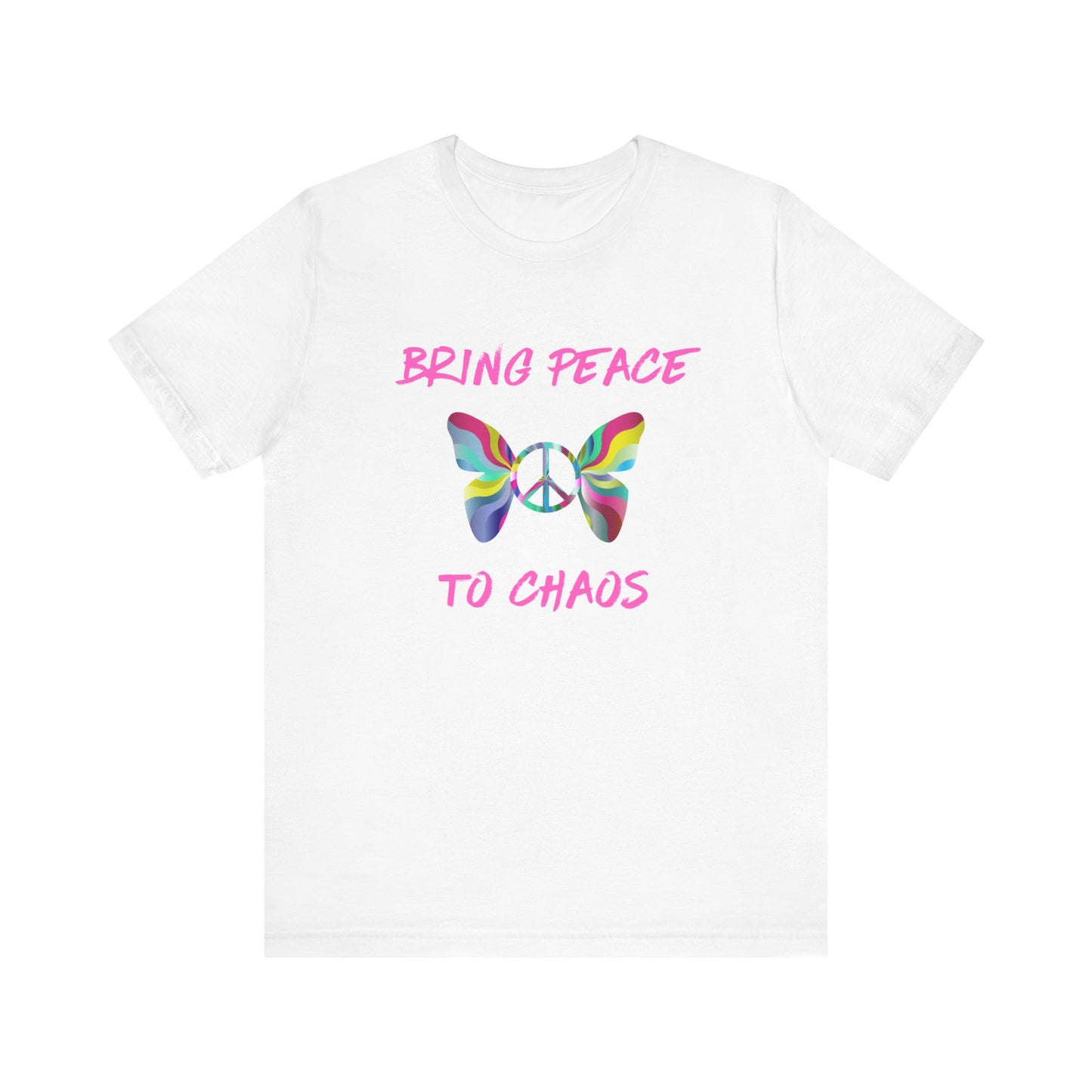 Bring Peace to Chaos (Pink Version)-Unisex Jersey Short Sleeve Tee