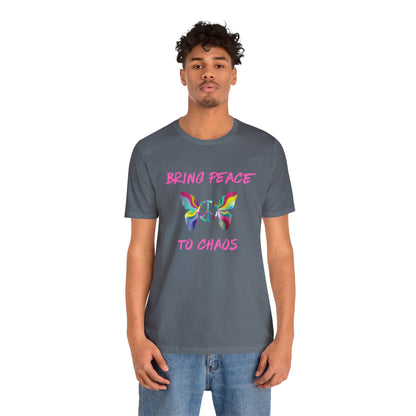 Bring Peace to Chaos (Pink Version)-Unisex Jersey Short Sleeve Tee