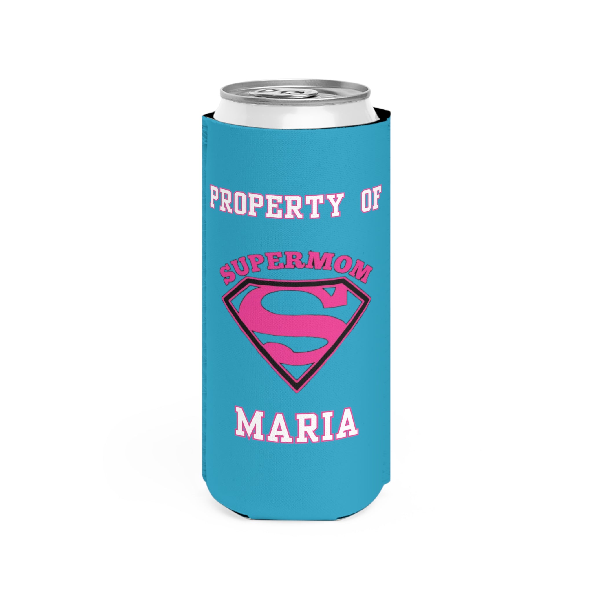 Property of Maria Supermom #1-Slim Can Cooler