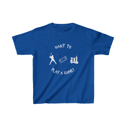 Want to Play a Game?-Kids Heavy Cotton™ Tee