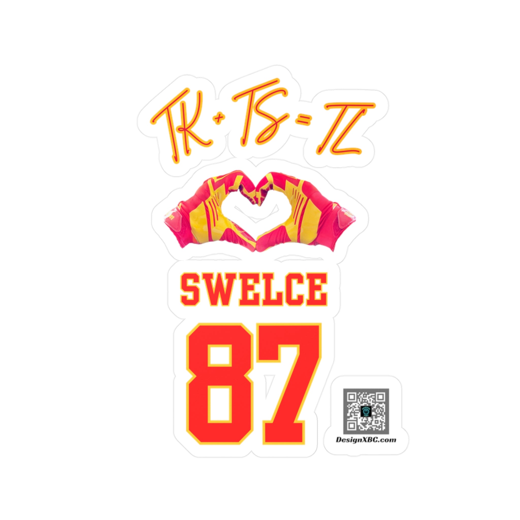 TK+TS=TL SWELCE (White Background) w/DesignXBC QR Code Kiss-Cut Vinyl Decals