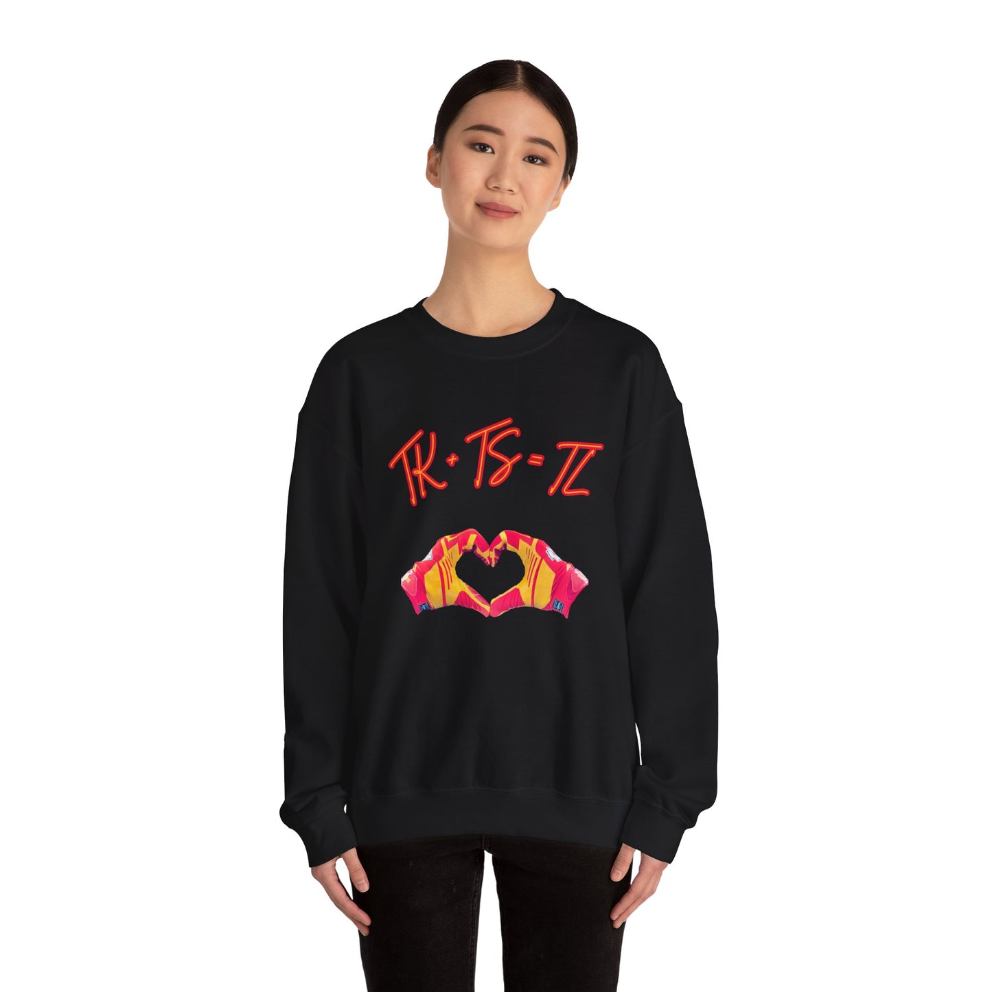 SWELCE #87 TK+TS=TL Original Love Glove Design (Vers.#3 for black)-Unisex Crewneck Sweatshirt