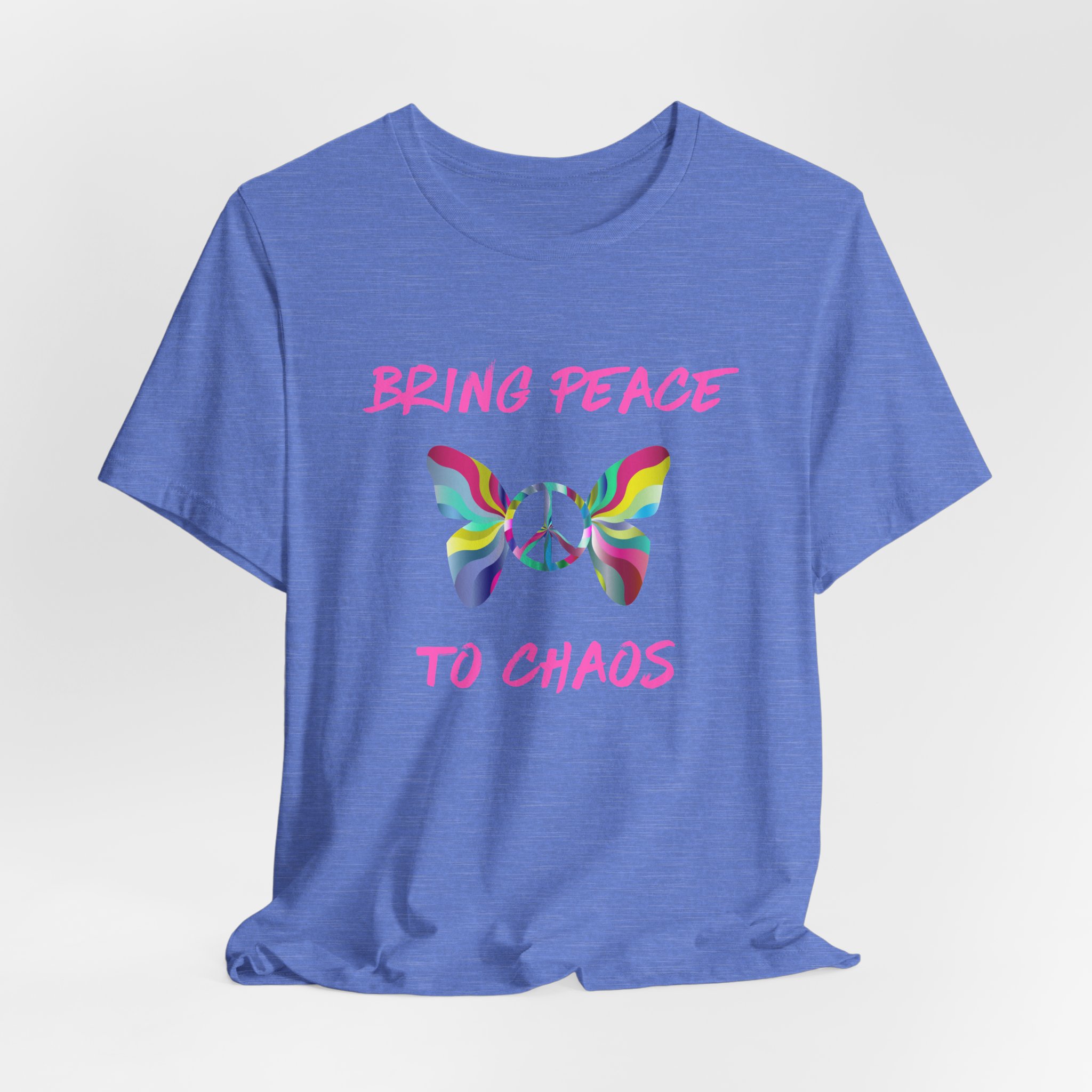 Bring Peace to Chaos (Pink Version)-Unisex Jersey Short Sleeve Tee - Image 56