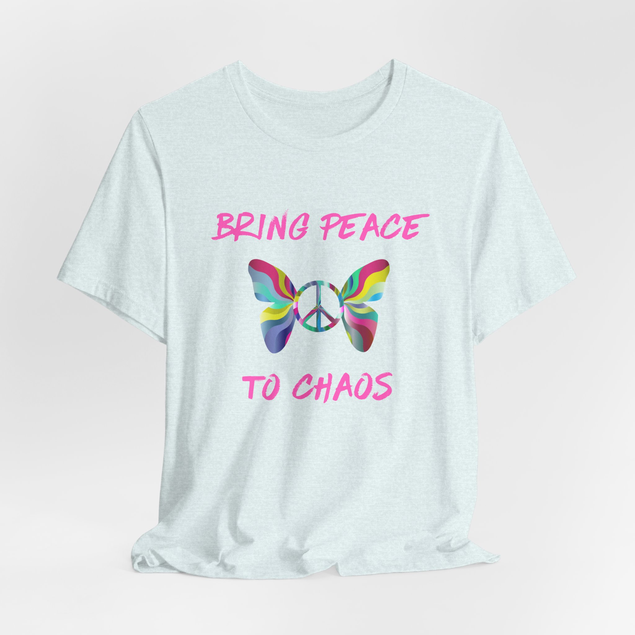 Bring Peace to Chaos (Pink Version)-Unisex Jersey Short Sleeve Tee - Image 44