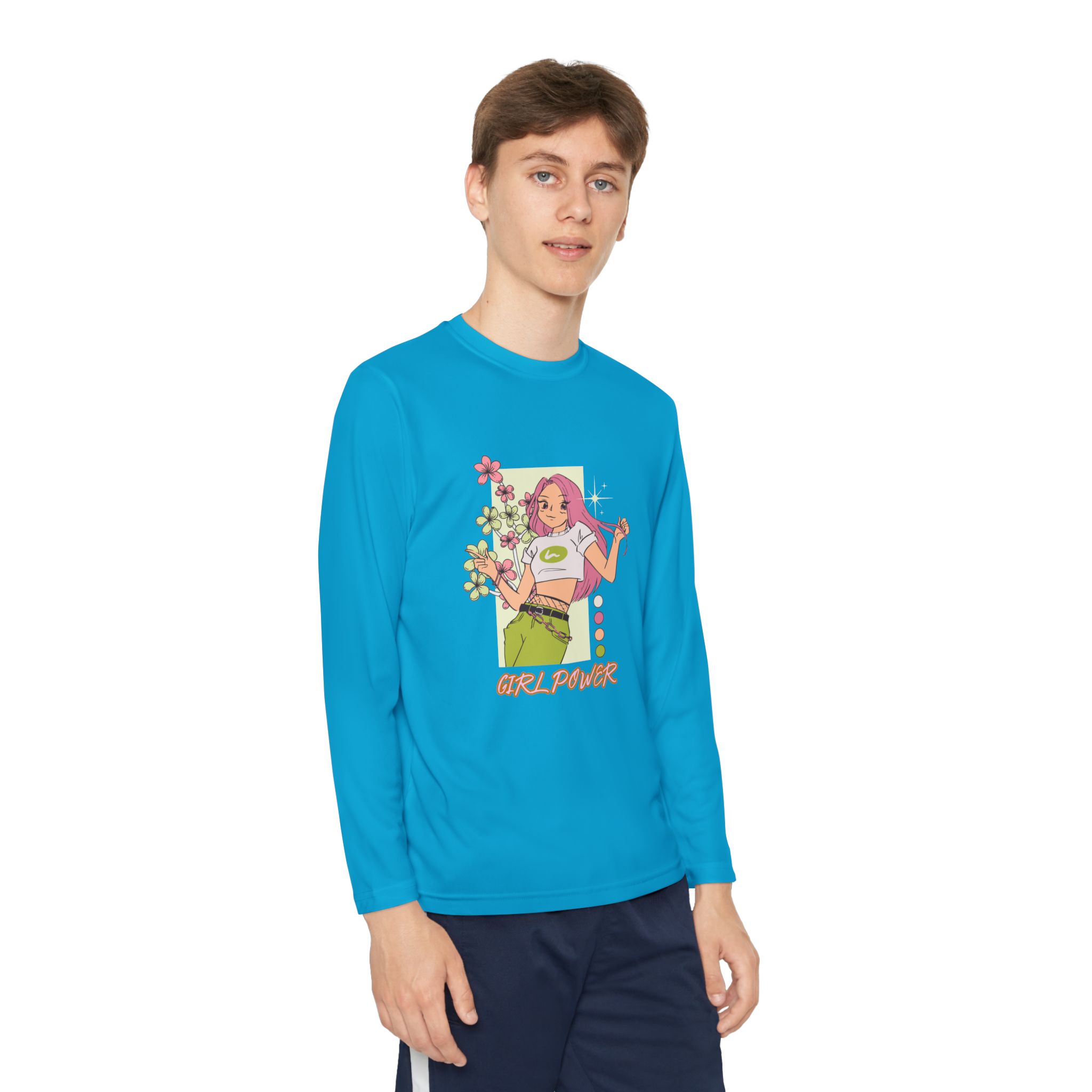 Girl Power-Youth Long Sleeve Competitor Tee - Image 15