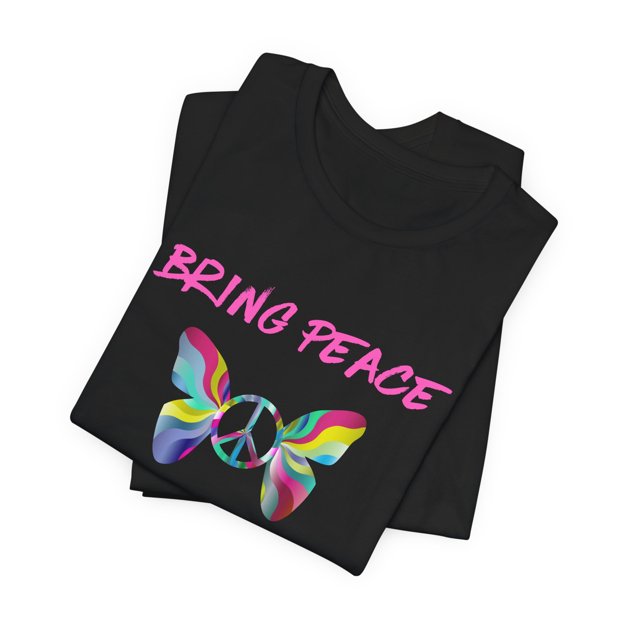 Bring Peace to Chaos (Pink Version)-Unisex Jersey Short Sleeve Tee - Image 11
