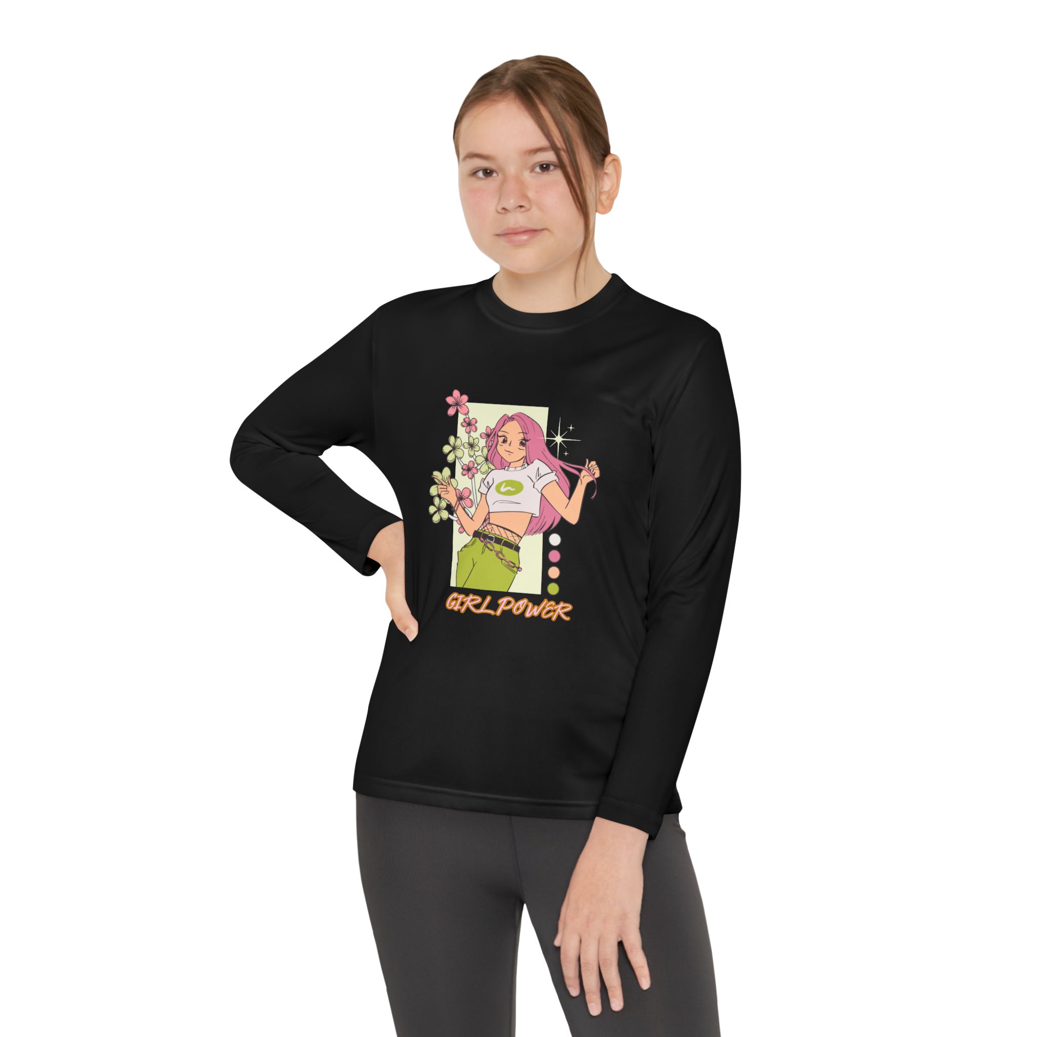 Girl Power-Youth Long Sleeve Competitor Tee - Image 8