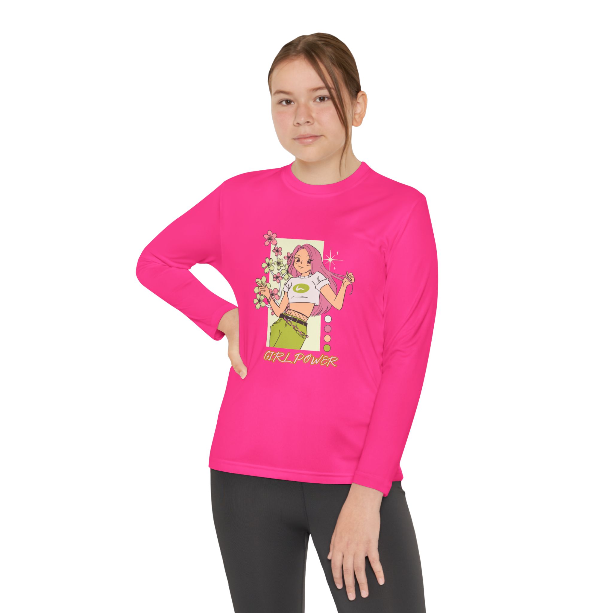 Girl Power-Youth Long Sleeve Competitor Tee - Image 32
