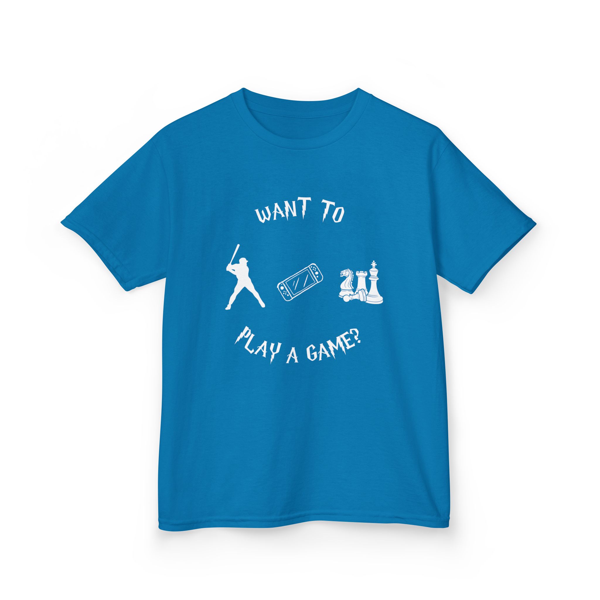 Want to Play a Game?-Kids Heavy Cotton™ Tee - Image 23