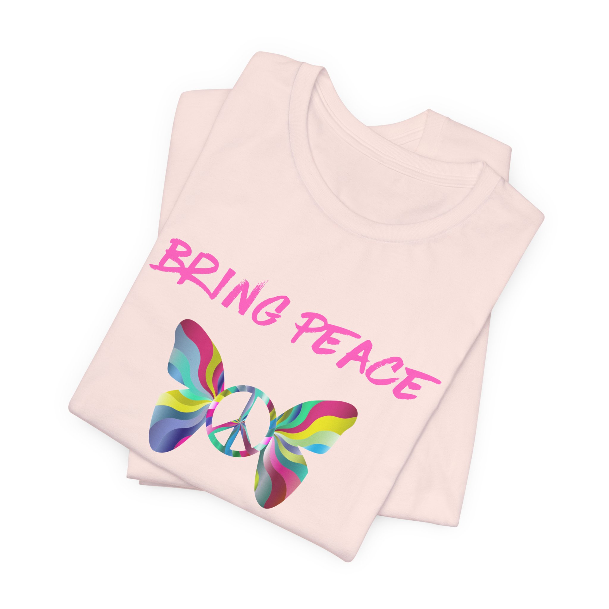 Bring Peace to Chaos (Pink Version)-Unisex Jersey Short Sleeve Tee - Image 7