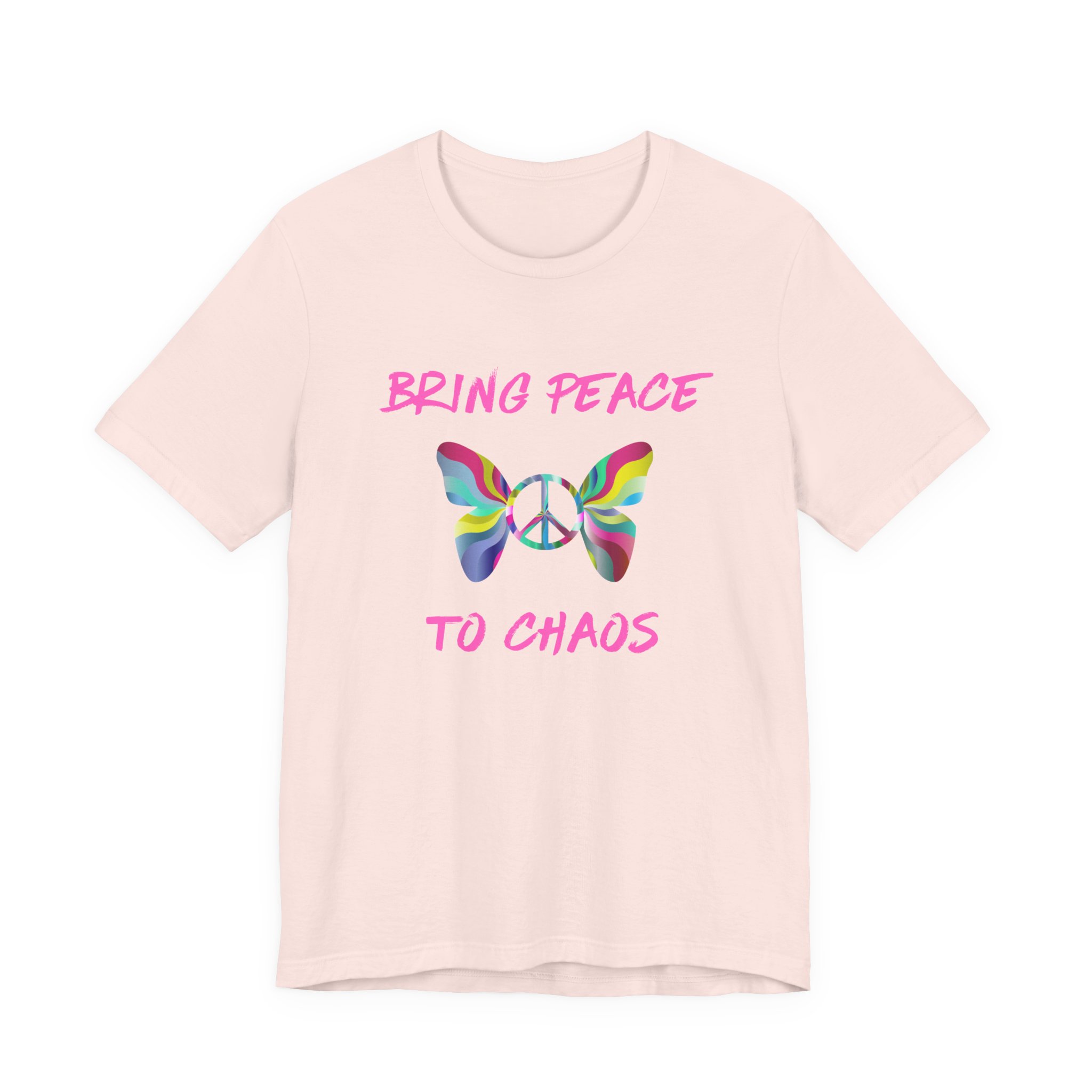 Bring Peace to Chaos (Pink Version)-Unisex Jersey Short Sleeve Tee - Image 5