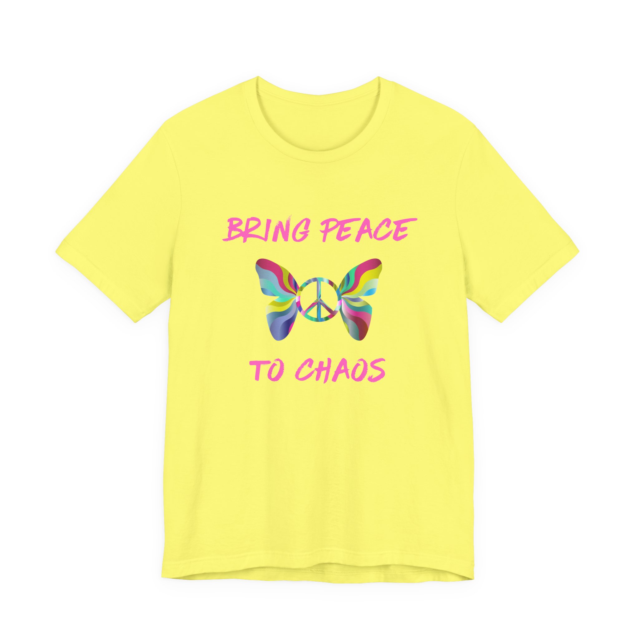 Bring Peace to Chaos (Pink Version)-Unisex Jersey Short Sleeve Tee - Image 25