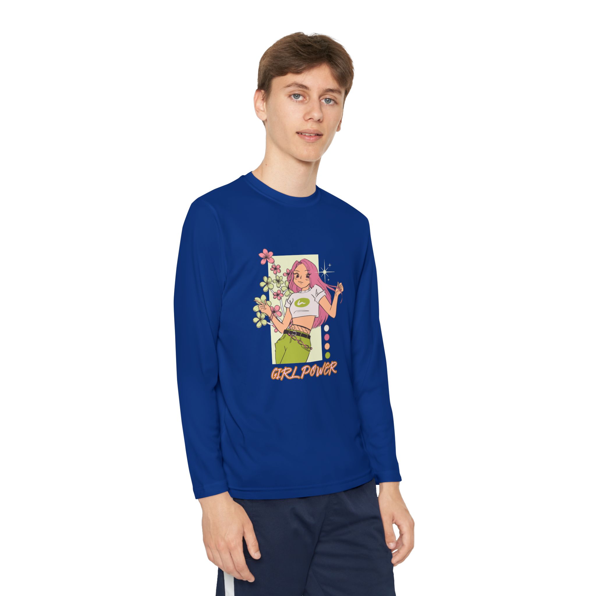 Girl Power-Youth Long Sleeve Competitor Tee - Image 23