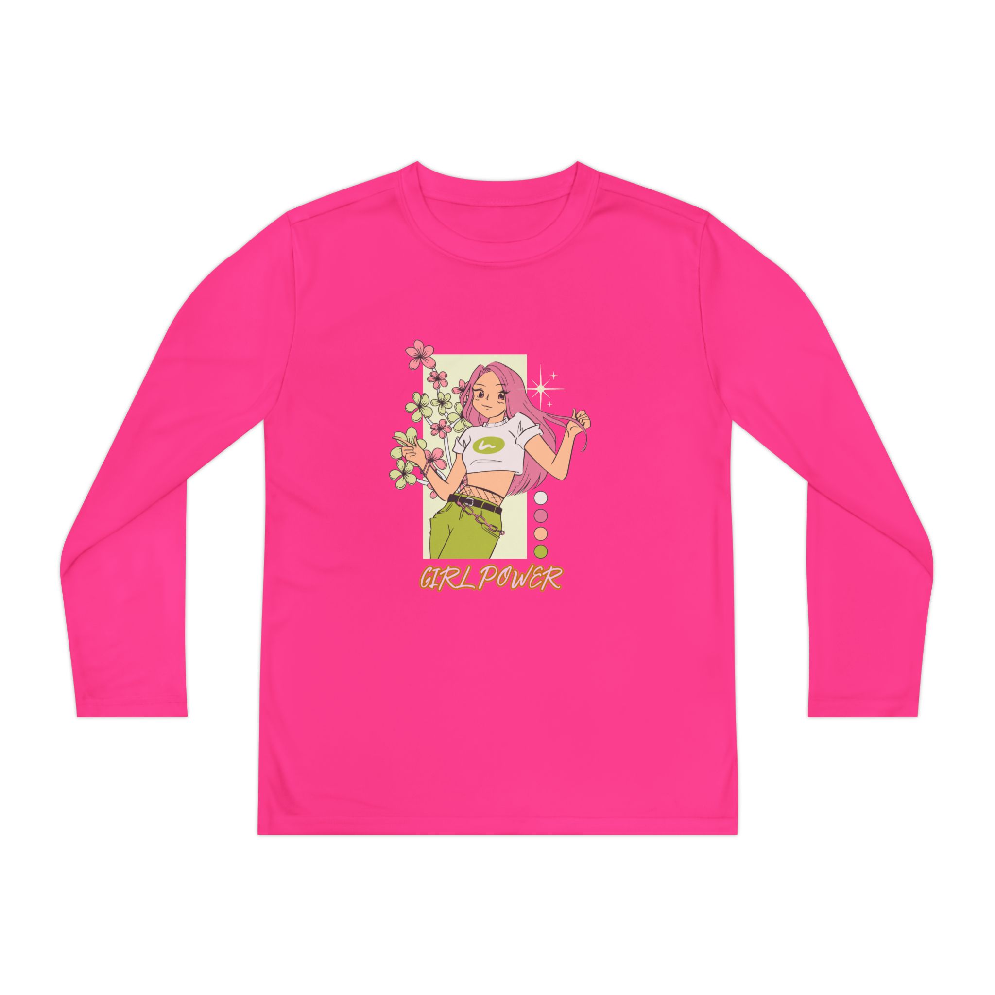 Girl Power-Youth Long Sleeve Competitor Tee - Image 29