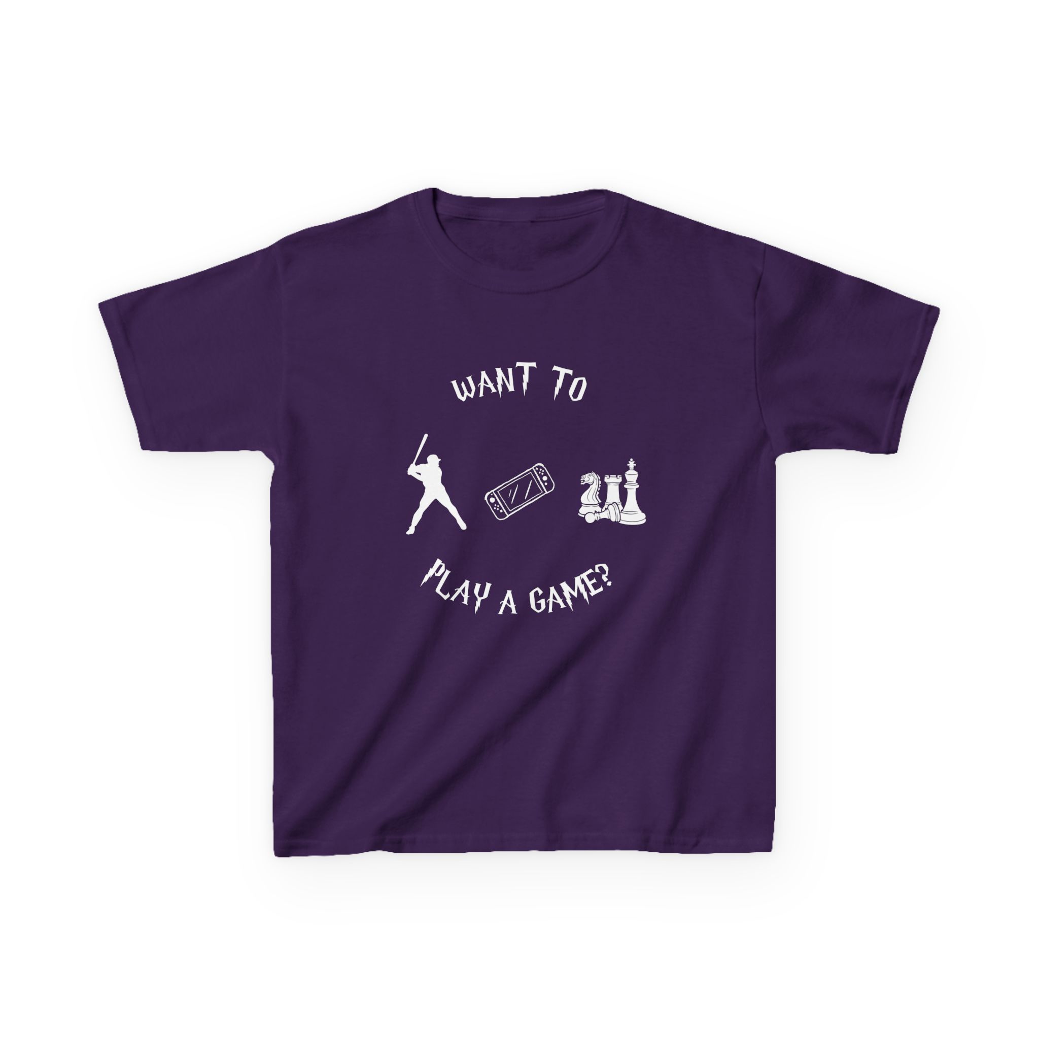 Want to Play a Game?-Kids Heavy Cotton™ Tee - Image 41