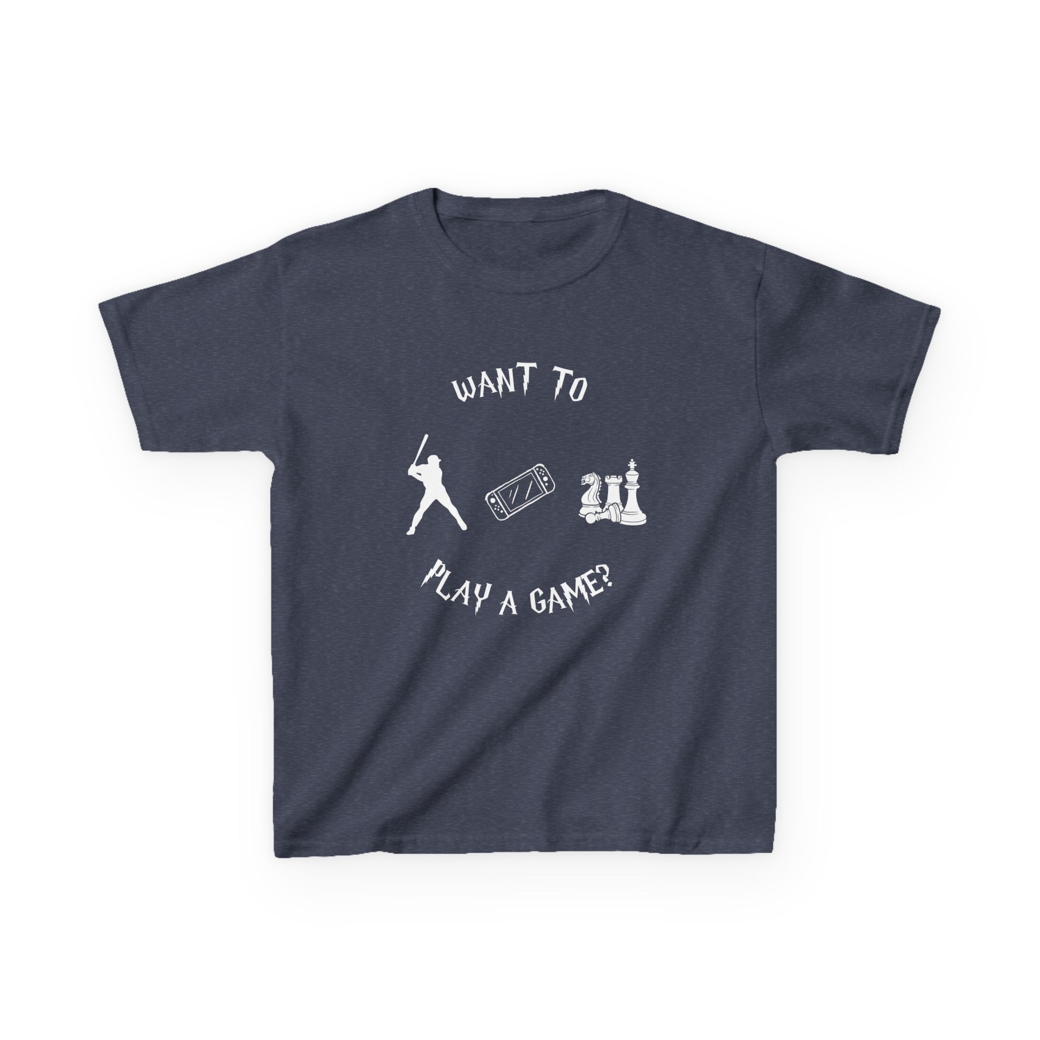 Want to Play a Game?-Kids Heavy Cotton™ Tee - Image 37