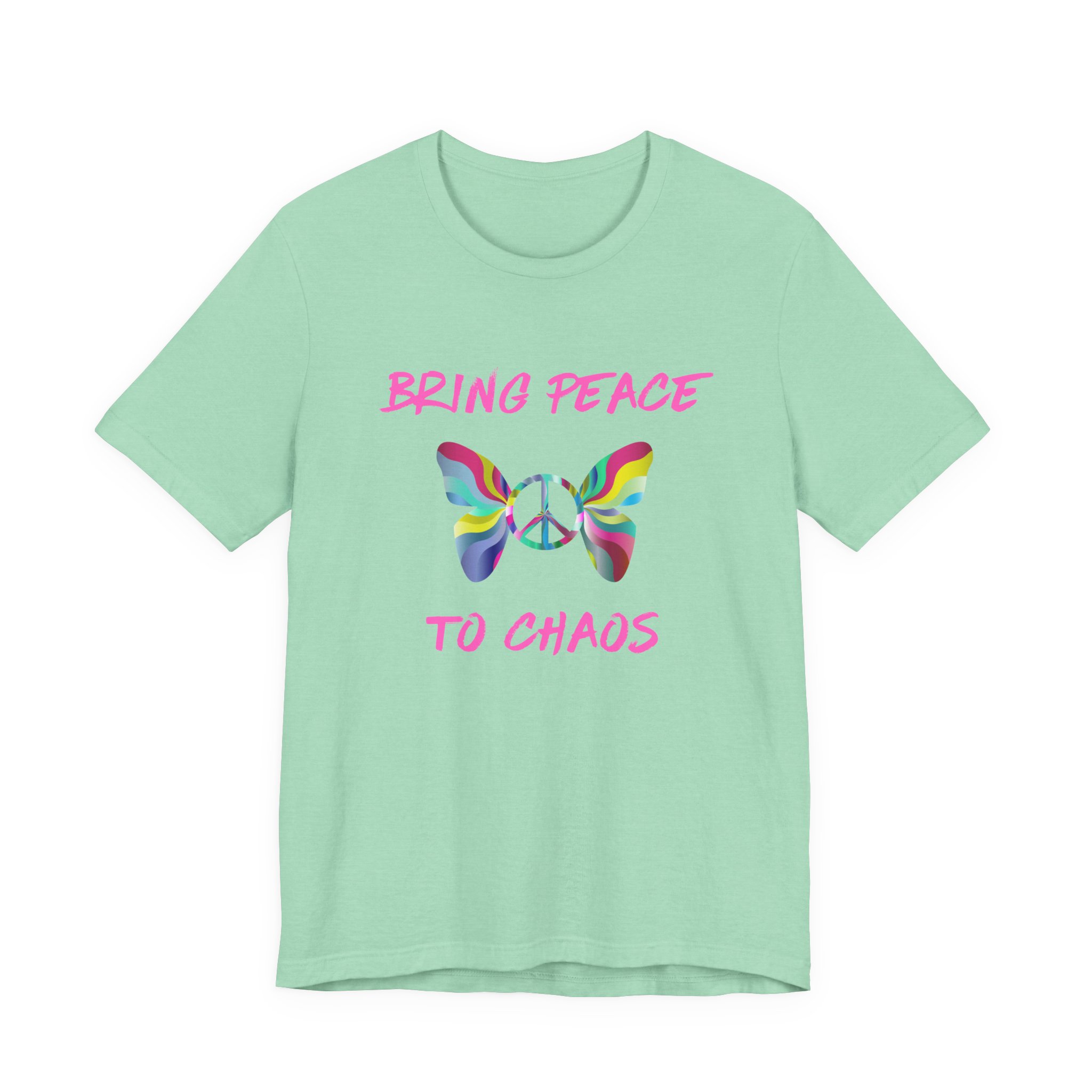 Bring Peace to Chaos (Pink Version)-Unisex Jersey Short Sleeve Tee - Image 33