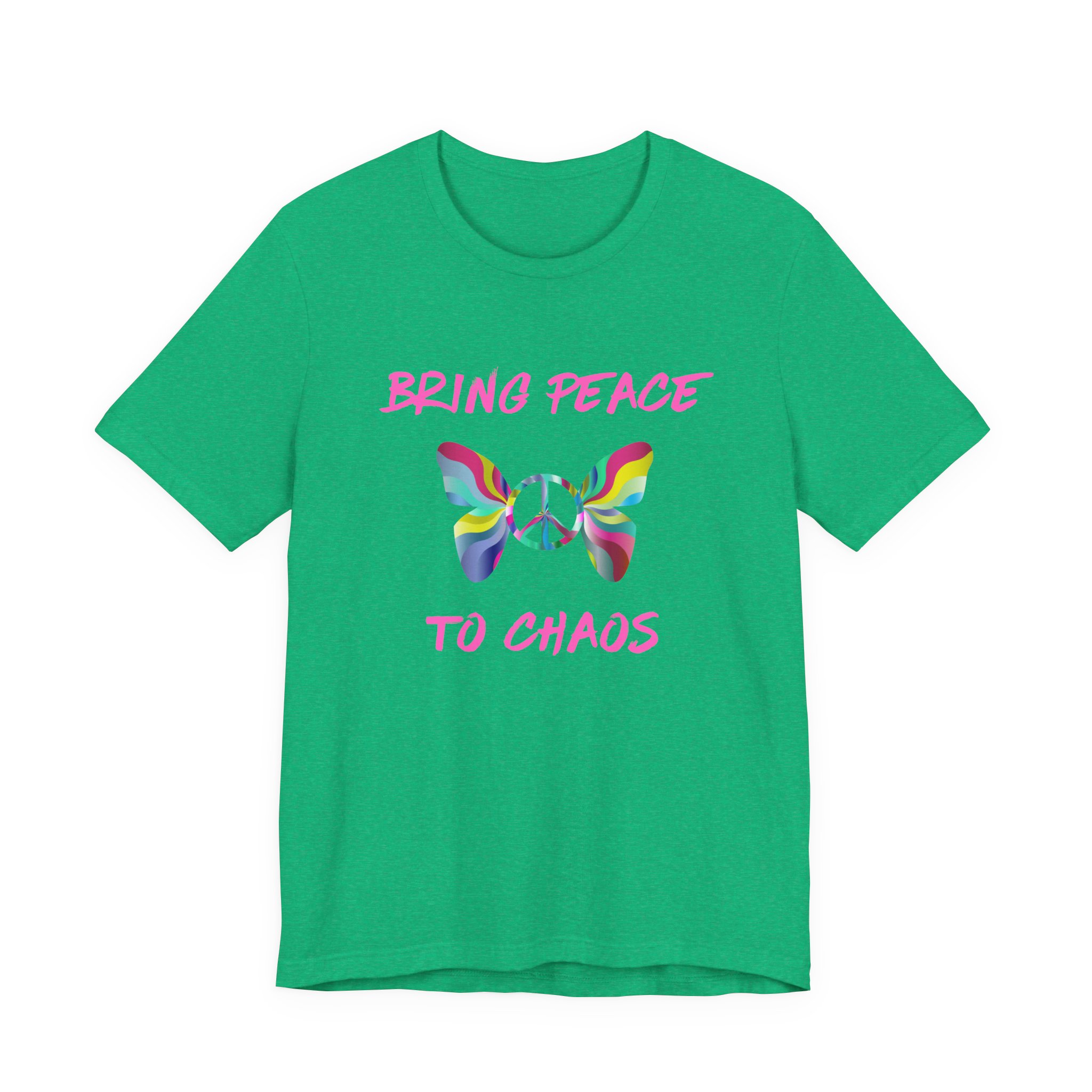 Bring Peace to Chaos (Pink Version)-Unisex Jersey Short Sleeve Tee - Image 37