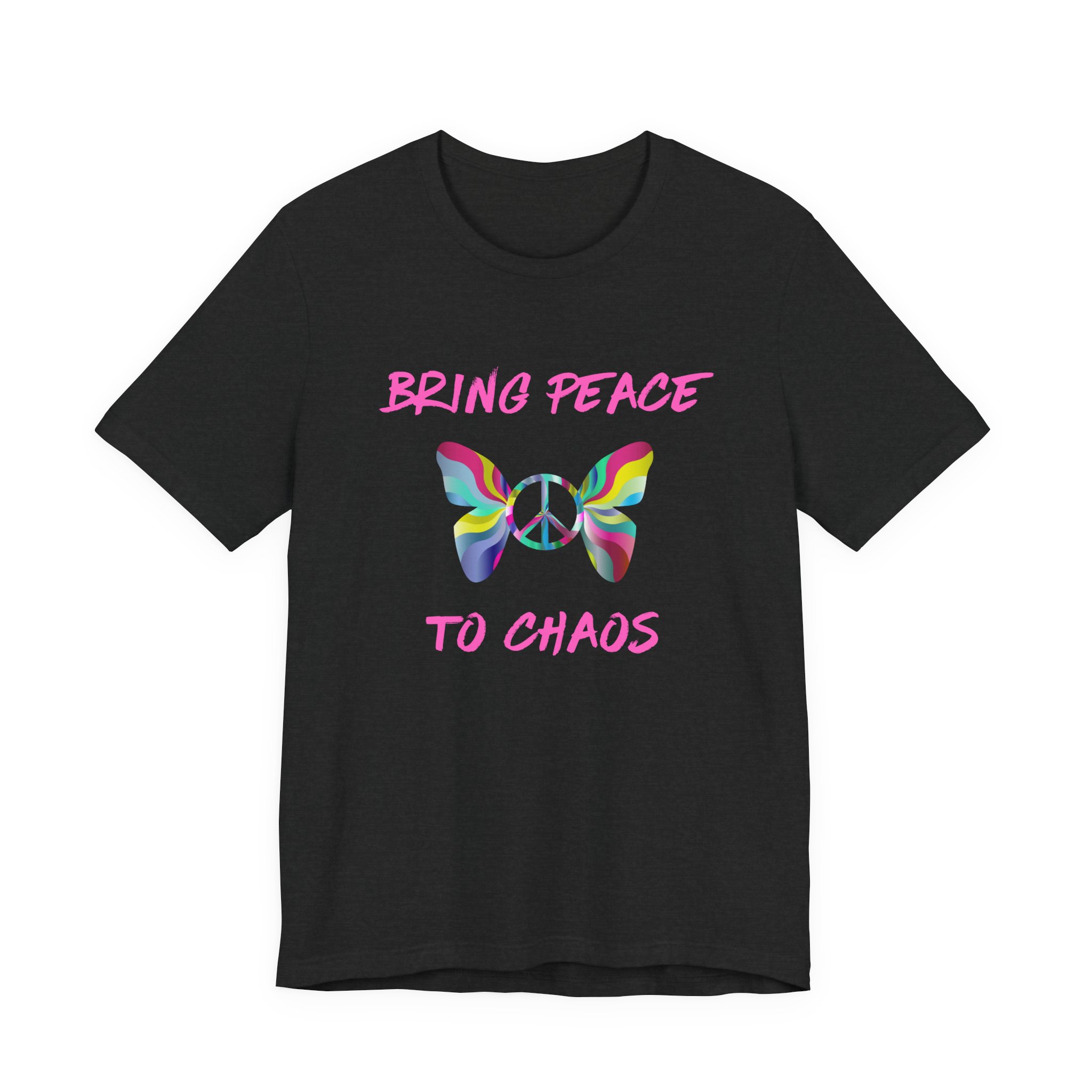 Bring Peace to Chaos (Pink Version)-Unisex Jersey Short Sleeve Tee - Image 13